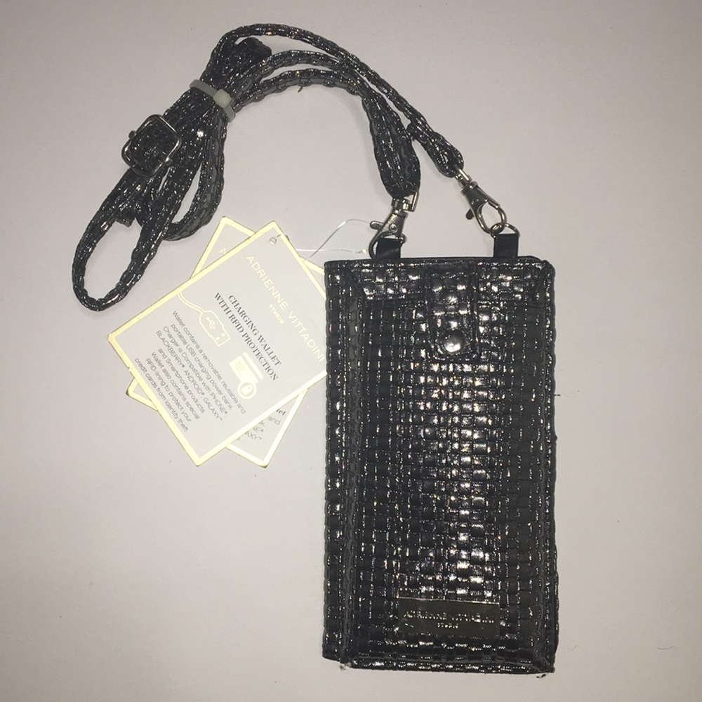 Adrienne Vittadini Silver Charging Wallet